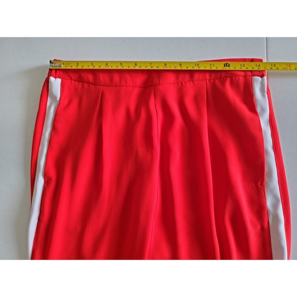 NWT Habitual Red Pants Women's Medium Elastic Waist Side Stripe Track Varsity - Picture 7 of 11